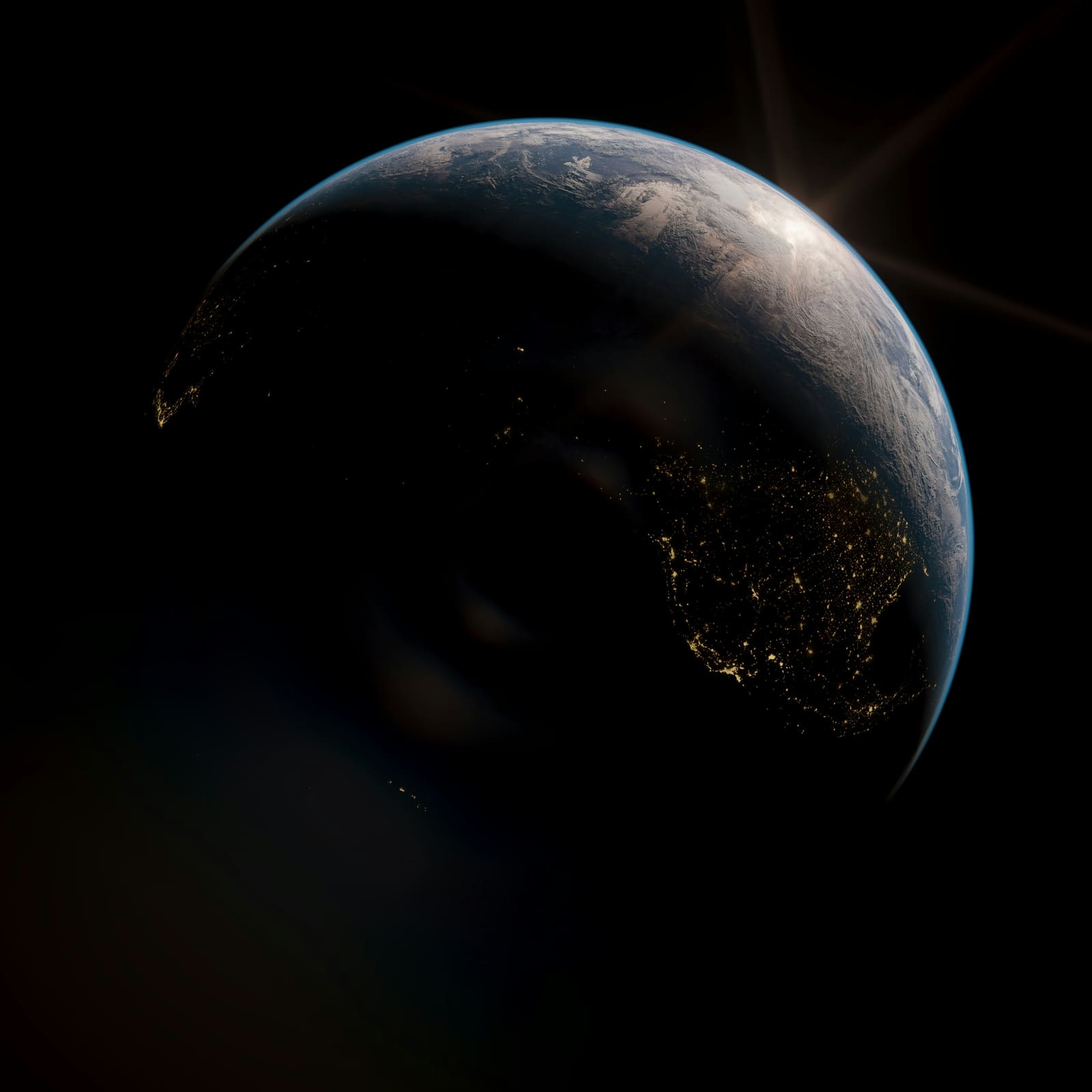 Earth at night seen from orbit